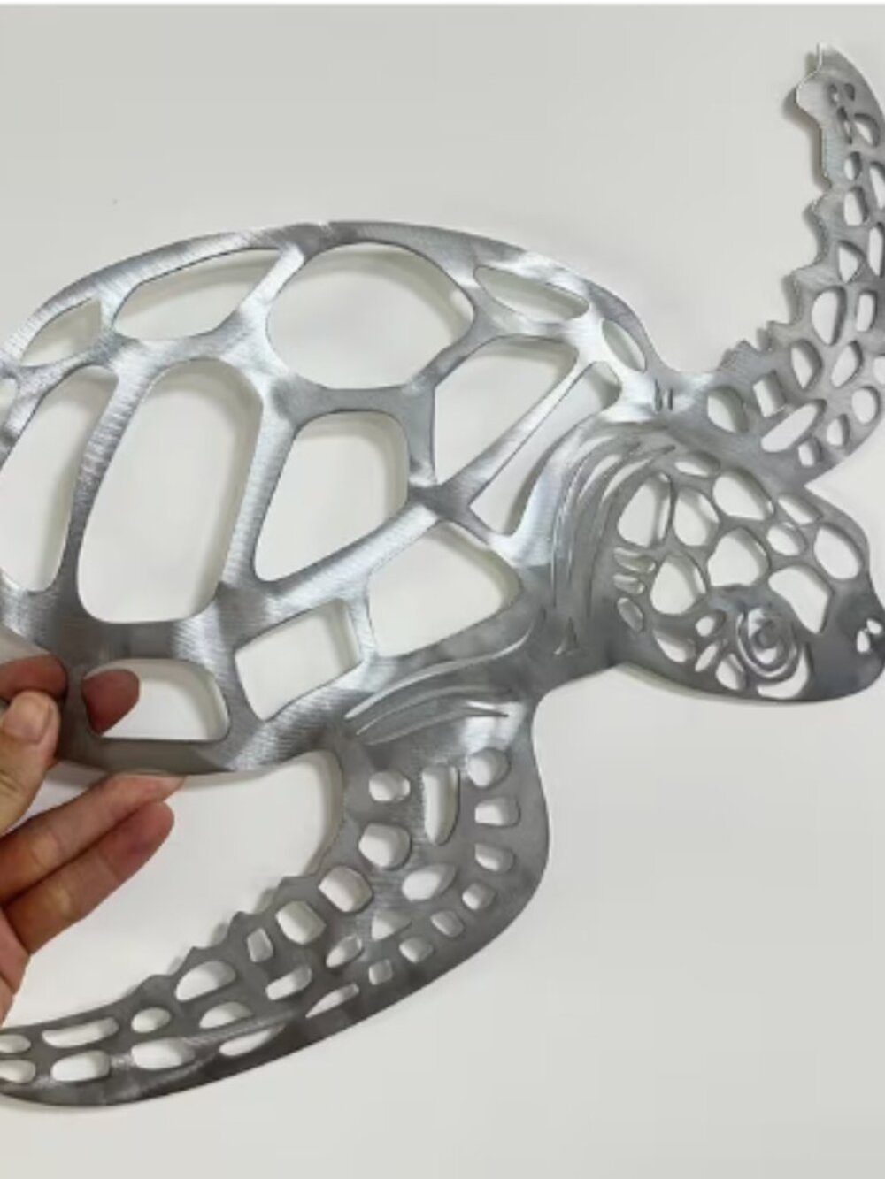 Metal Sea Turtle Wall Art-Silver